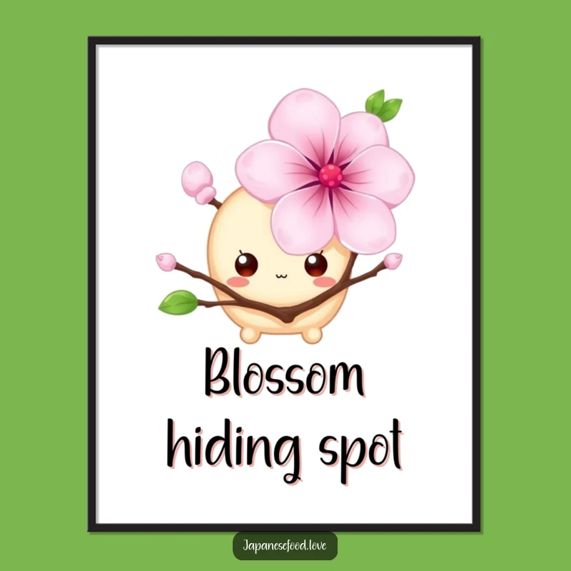 Funny Shy Mochi Poster: Kawaii Wall Art for Sweet Spaces