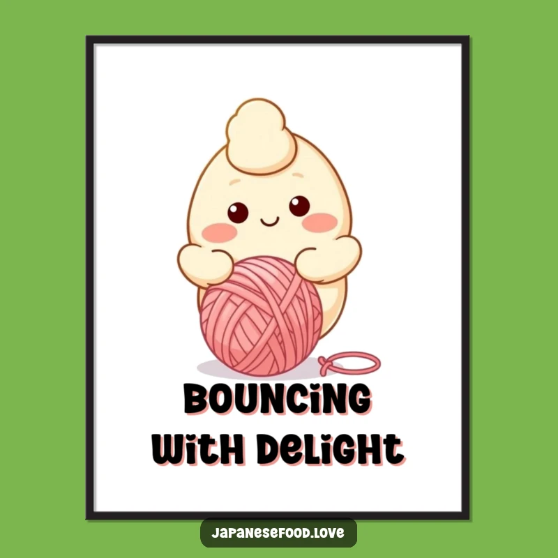 Funny Dumpling Yarn Ball Poster: Wholesome Cartoon Art for Your Walls