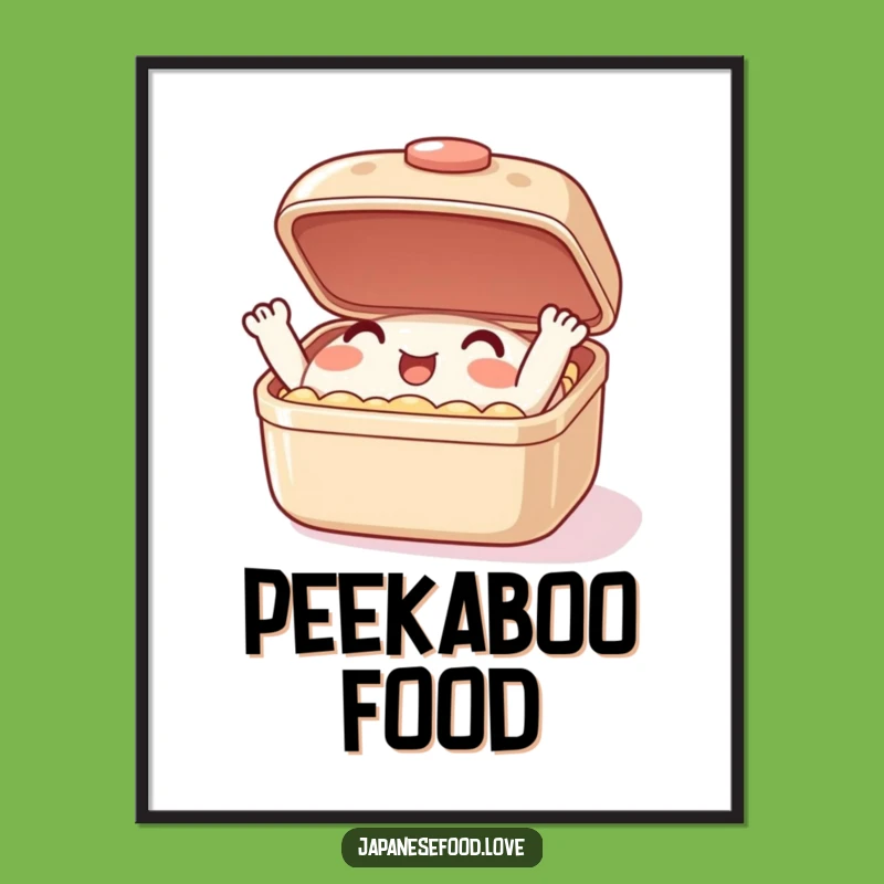 Funny Bento Box Character Poster: Enthusiastic Lid Flaps for a Hilarious Wall Accent