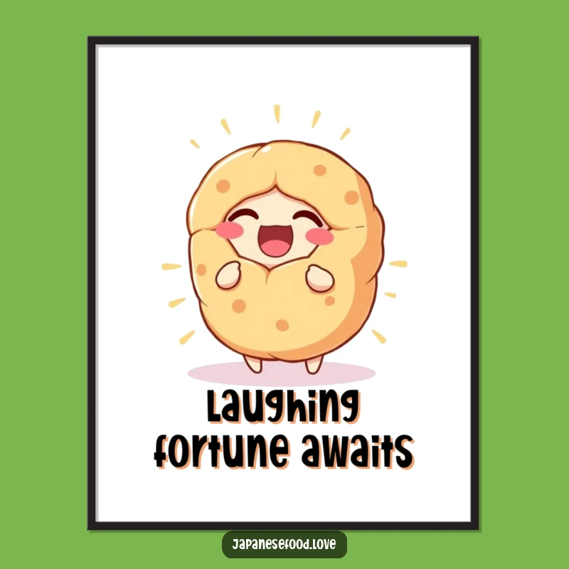 Funny Fortune Cookie Poster, Laughing Treat Art Print, Home Decor Gift