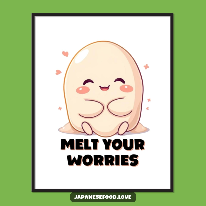 Funny Mochi Hug Poster - Happy Character's Sweet Art Print Gift