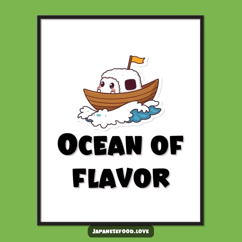 Funny Sushi Boat Poster: Whimsical Maritime Art, Vibrant Funny Gift