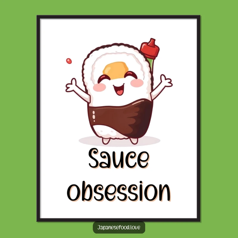 Funny Sushi Poster: Happy Friendship Art - Adorable Foodie Decor Gift