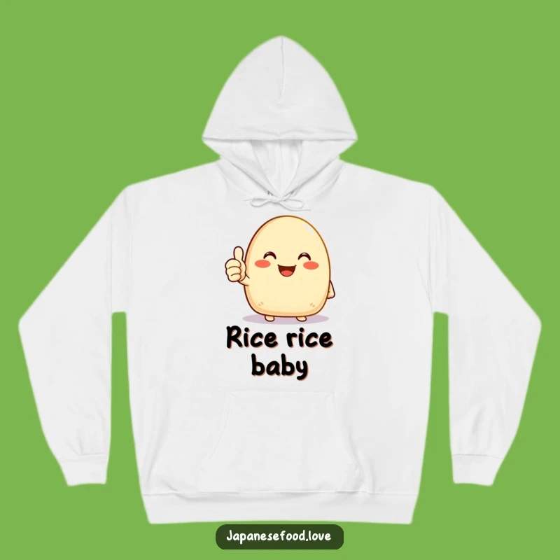 Cozy Funny Onigiri Hoodie: Joyous Thumbs Up, Warm Positive Vibes Gift