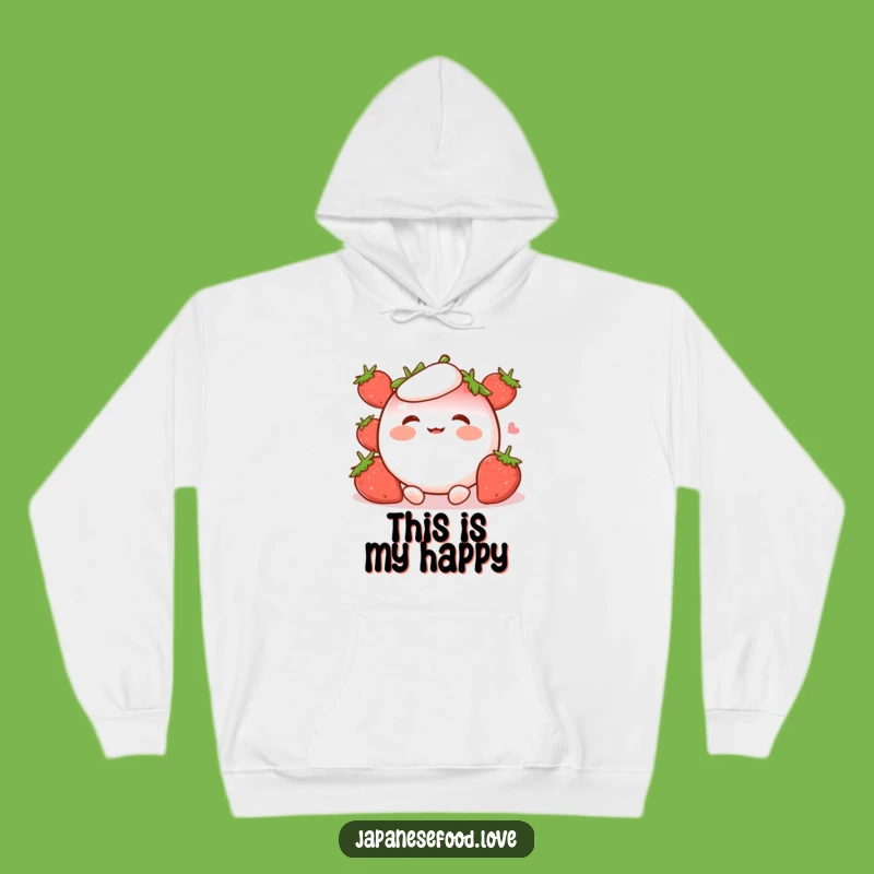 Cozy Funny Strawberry Mochi Hoodie: Giggling Character Comfort, Warm Gift