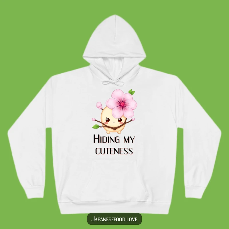 Funny Shy Mochi Hoodie: Cozy Hideaway with Big Eyes