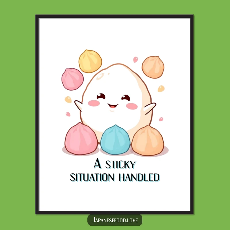 Funny Free Printable Wall Art: Juggling Mochi Downloadable Decor