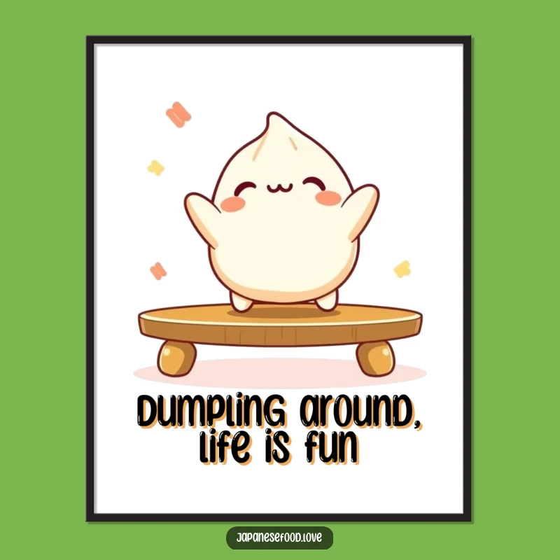 Free Printable Dumpling Art: Bouncing Fun, Funny Downloadable Wall Decor