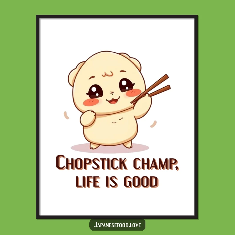 Free Printable Dumpling Juggling Chopsticks Wall Art: Funny Foodie Downloadable Decor