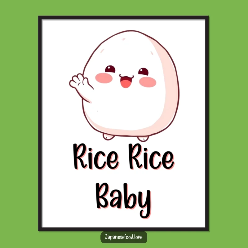 Free Printable Onigiri Rosy Cheeks Wall Art - Cute Foodie Downloadable Decor