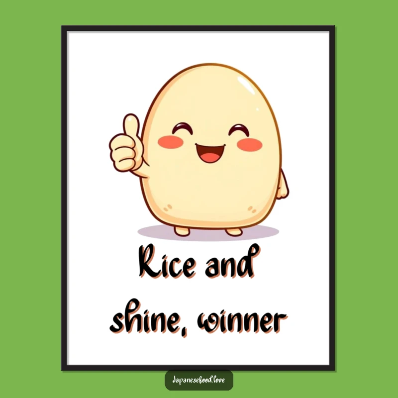 Free Printable Onigiri Thumbs Up Wall Art: Funny Downloadable Decor for Kitchens