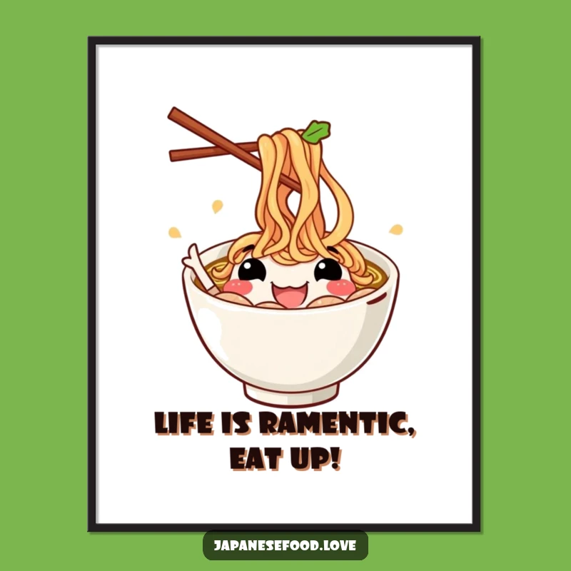 Free Printable Ramen Art: Joyful Chopsticks, Funny Downloadable Wall Decor