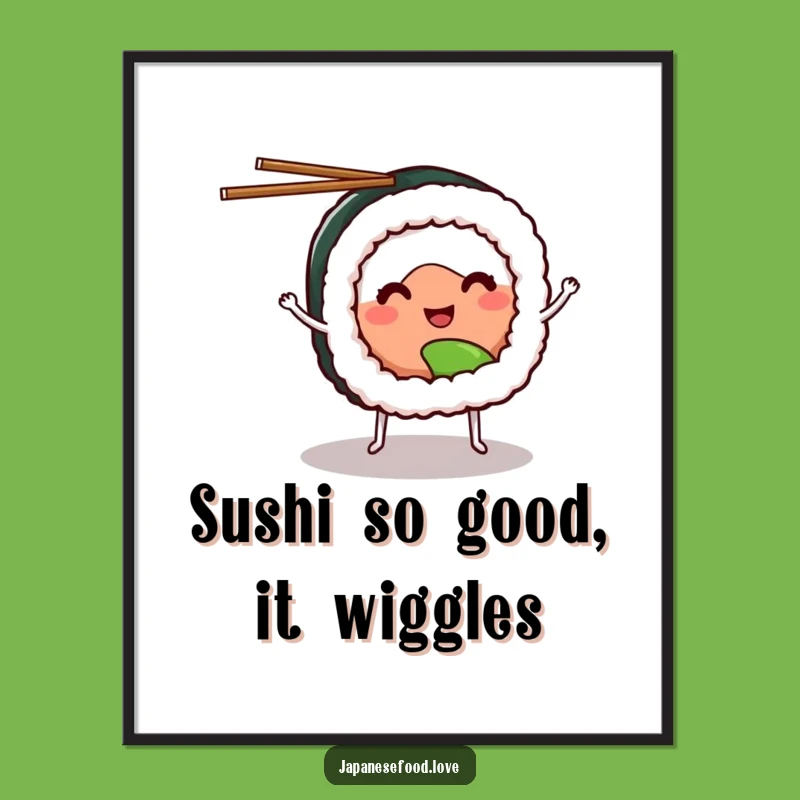 Free Printable Sushi Juggling Wall Art - Whimsical Foodie Downloadable Decor
