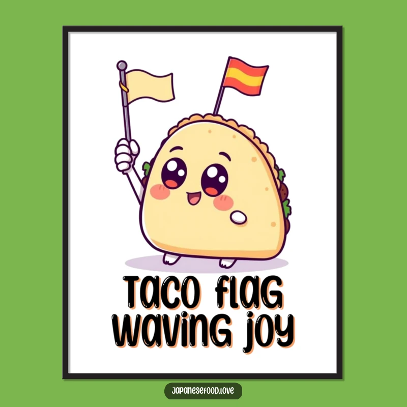 Free Printable Wall Art: Waving Taco Fiesta - Downloadable Fun Decor