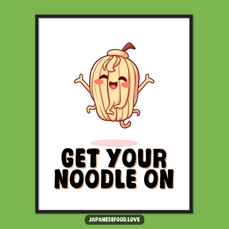 Funny Free Printable Wall Art: Dancing Udon Noodle Character - Energetic Downloadable Decor!