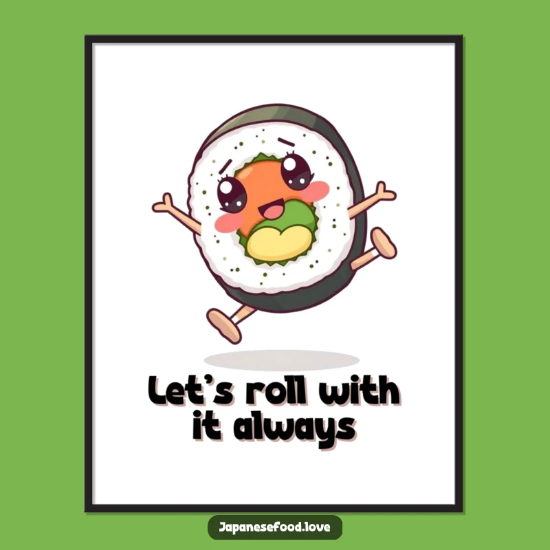 Funny Free Printable Wall Art: Sushi Cartwheels Googly Eyes, Quirky Decor