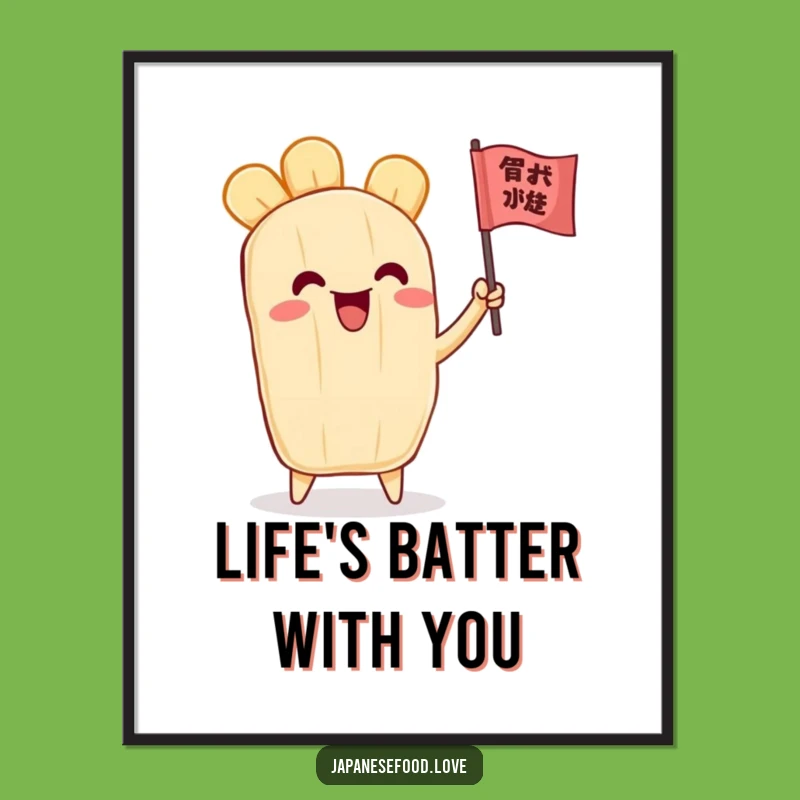 Funny Free Printable Wall Art: Waving Tempura Flag Poster, Downloadable Decor