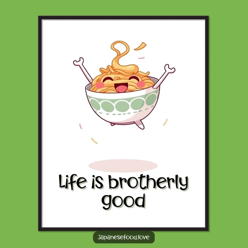 Funny Free Printable Wall Art: Joyful Ramen Leap Downloadable Decor
