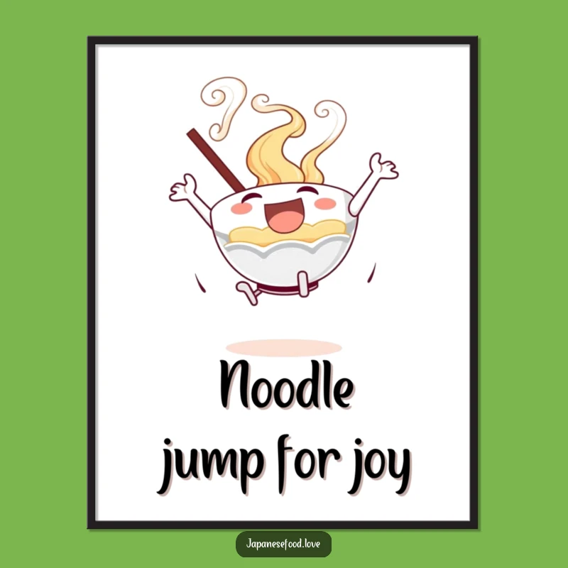 Free Printable Wall Art: Joyful Ramen Leap - Downloadable Whimsical Decor
