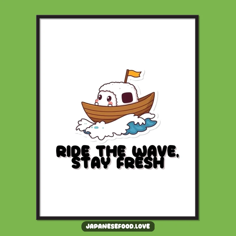 Oceanic Free Printable Wall Art: Sushi Boat Wave, Fun Downloadable Art