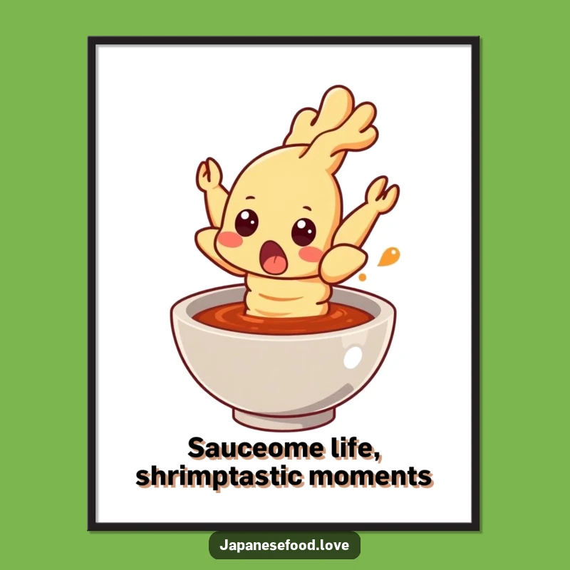 Funny Free Printable Wall Art: Surprised Tempura Shrimp - Quirky Decor!