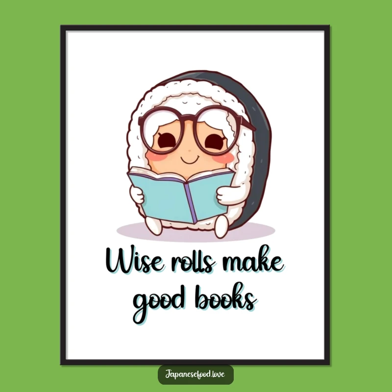 Funny Free Printable Wall Art: Smart Sushi Reader for Quirky Home Decor