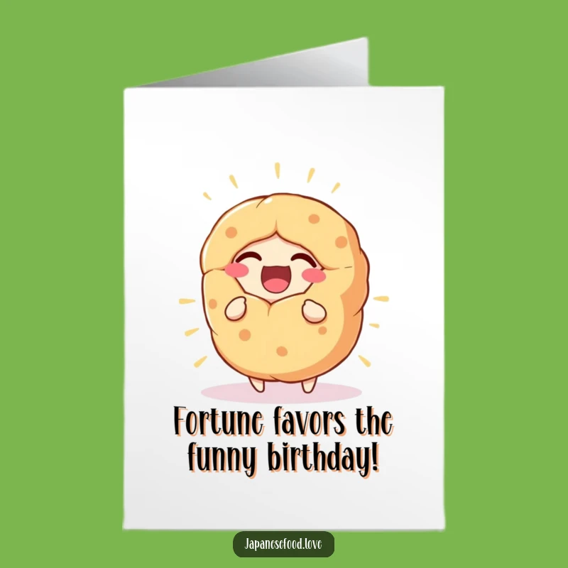 Free Printable Birthday Card: Laughing Fortune Cookie - Funny Downloadable Food Art