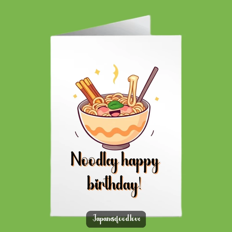 Free Printable Ramen Birthday Card: Funny Bouncing Noodle Downloadable Gift