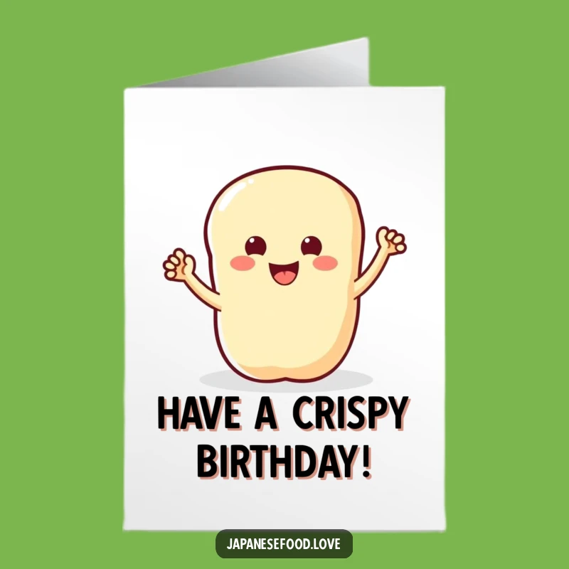 Free Printable Tempura Birthday Card: Enthusiastic Waving Funny Downloadable Gift