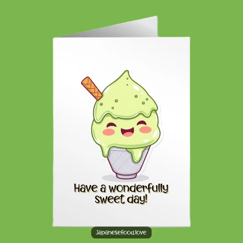 Free Printable Matcha Ice Cream Birthday Card: Joyful Scoop for a Sweet Celebration