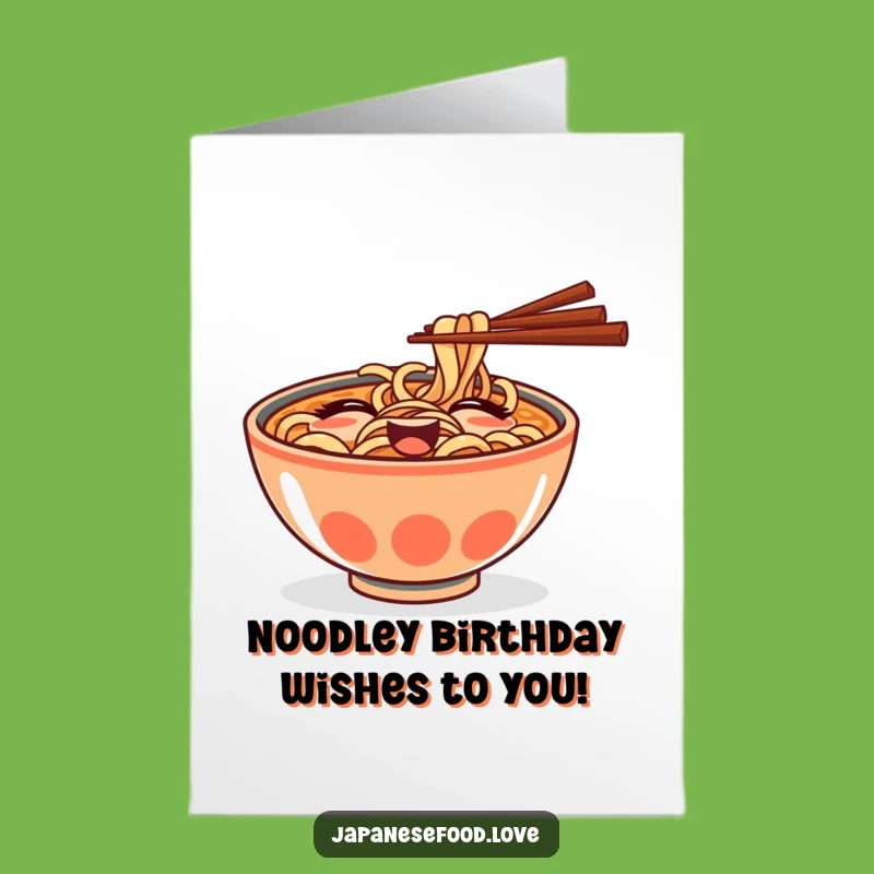 Free Printable Ramen Birthday Card: Winking Bowl Downloadable Greeting, Funny Food