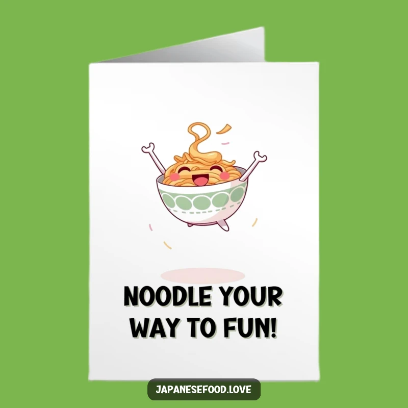 Free Printable Birthday Card: Joyful Ramen Leap Funny Downloadable Gift