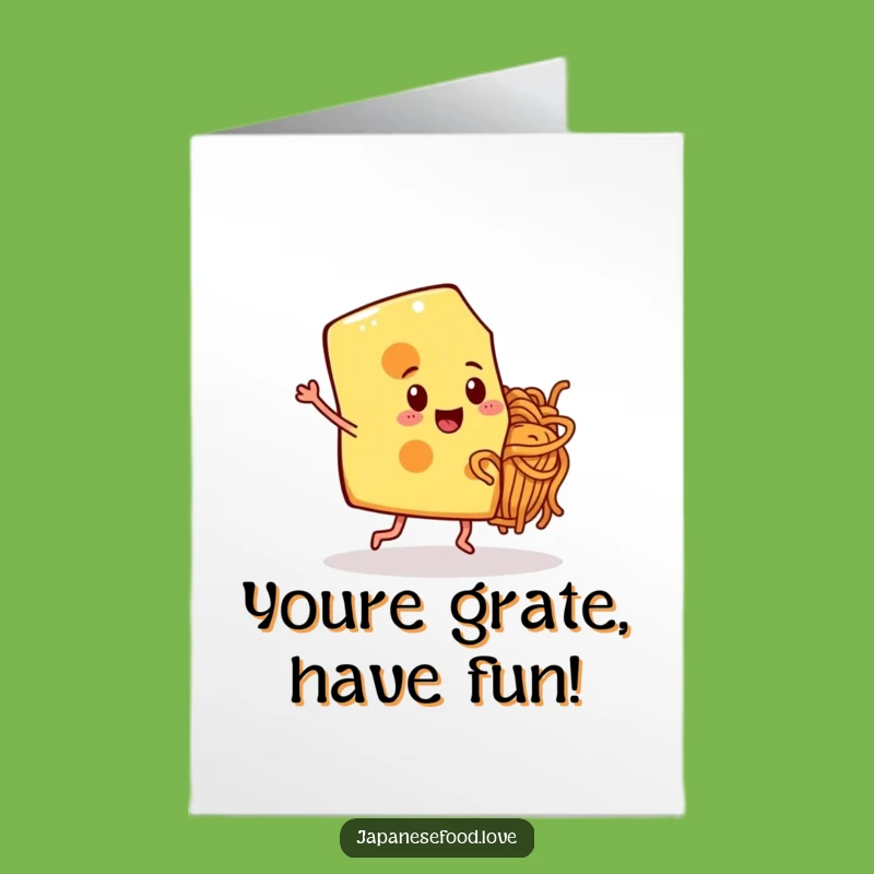 Free Printable Birthday Card: Dancing Cheese & Noodle - Downloadable Hilarious Gift