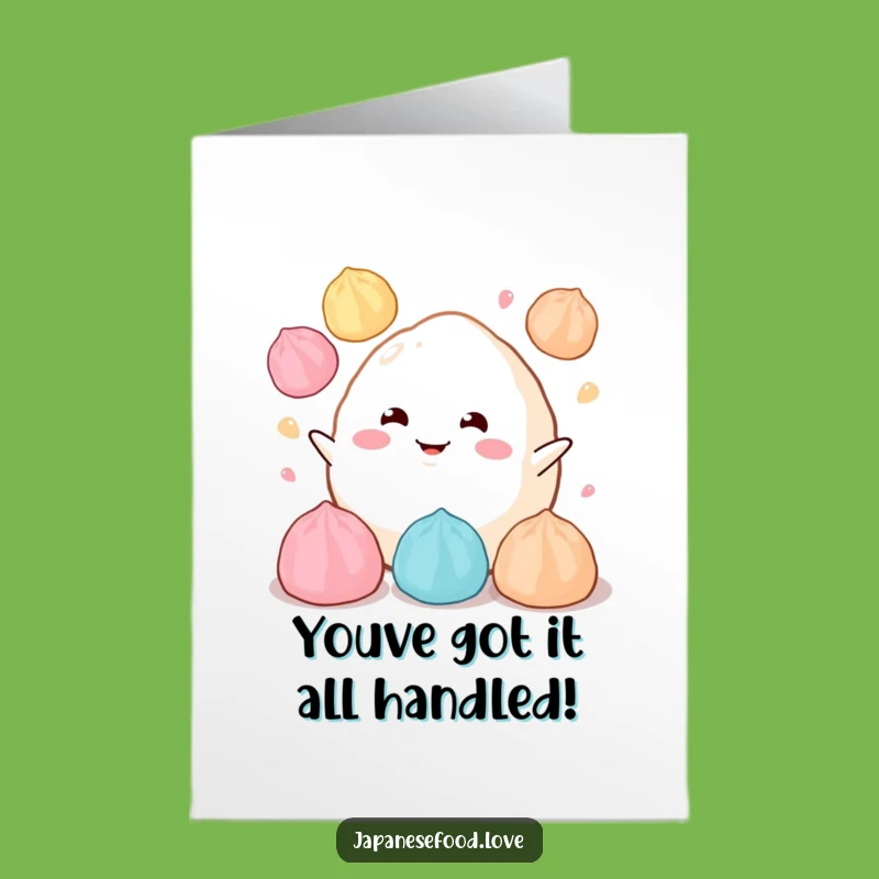 Free Printable Congrats Card: Juggling Mochi Fun Downloadable