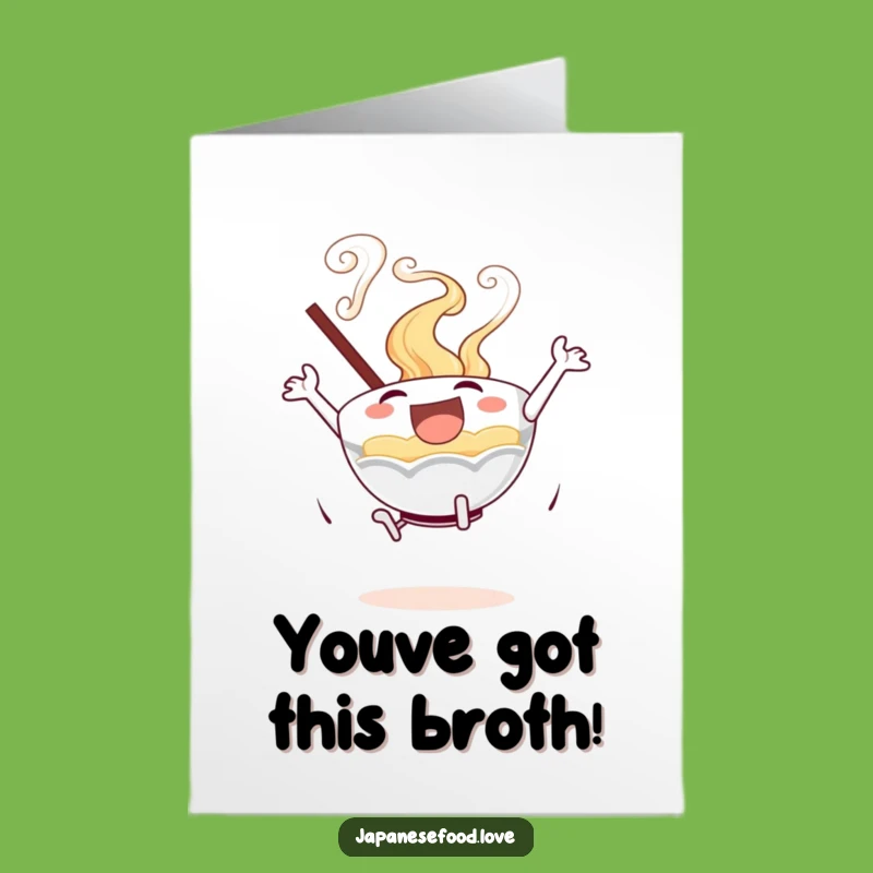 Free Printable Congrats Card: Ramen Bowl Leap - Downloadable Enthusiastic Greeting