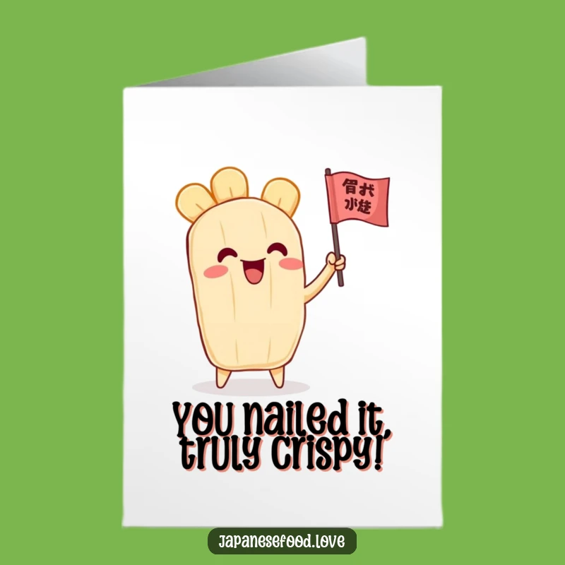 Free Printable Congrats Card: Tempura Waving Flag, Joyful Downloadable