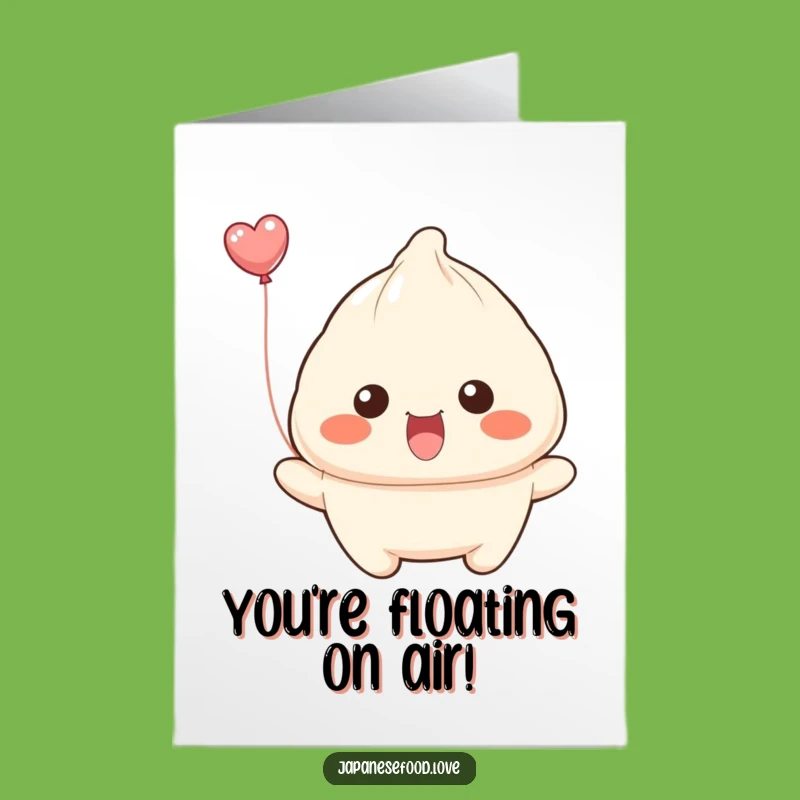 Free Printable Funny Dumpling Congrats Card: Balloon Smile Downloadable