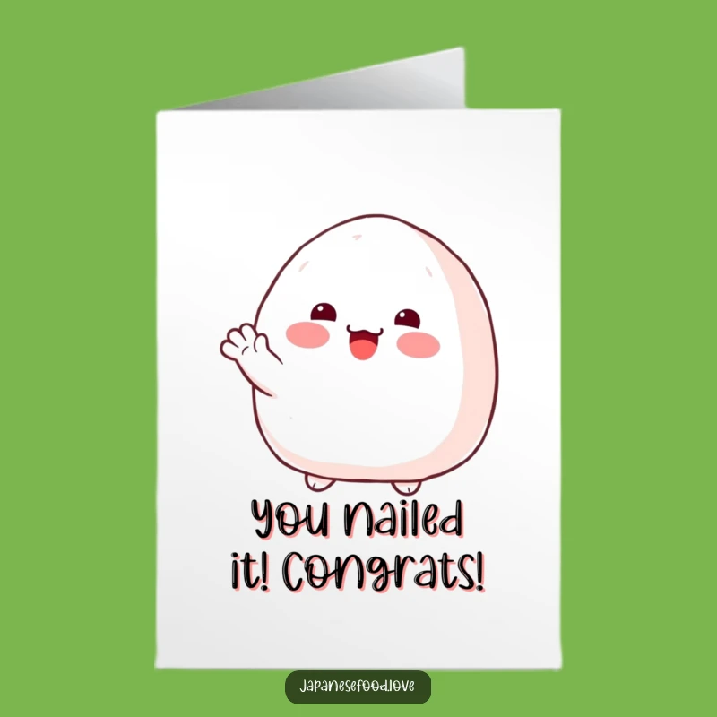 Free Printable Onigiri Congrats Card - Rosy Cheeks Success Downloadable Gift