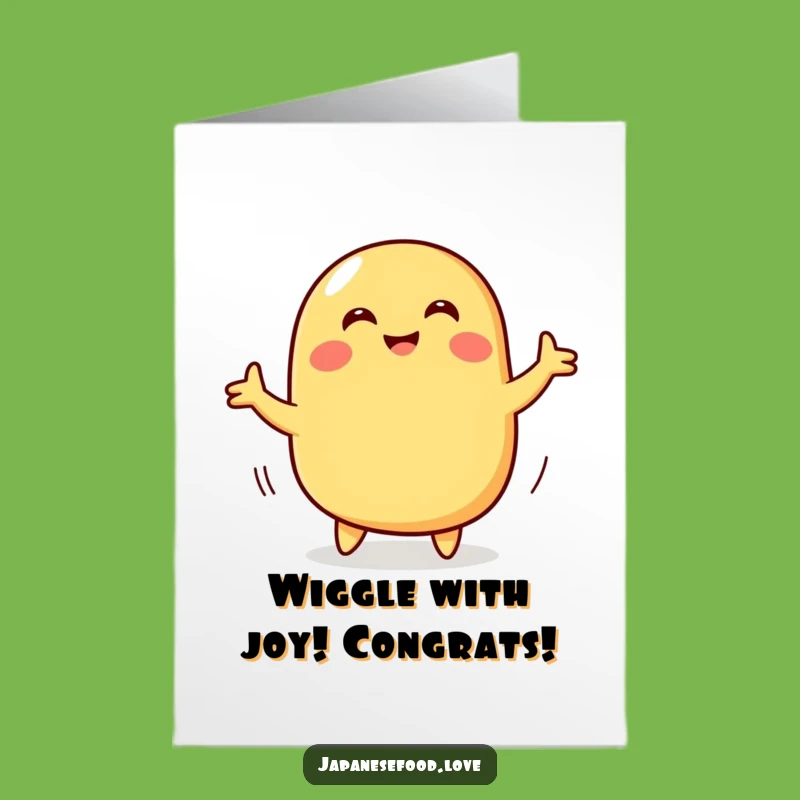 Free Printable Tamagoyaki Congrats Card: Dancing Food Gift Downloadable