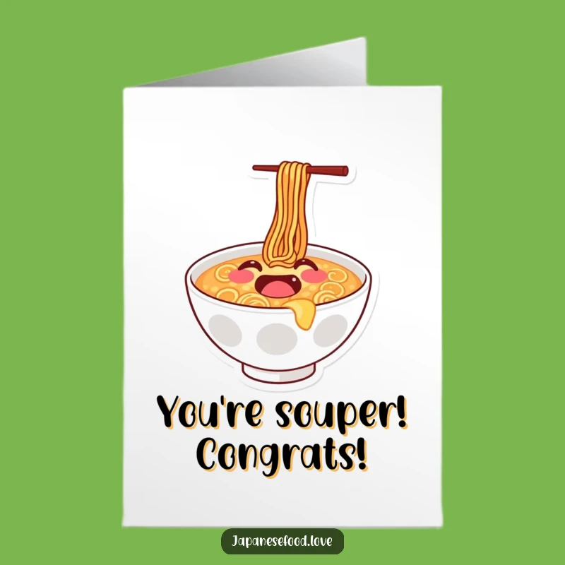 Free Printable Ramen Congrats Card: Bouncing Smiley Face Cheerful Downloadable