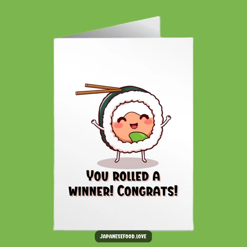 Free Printable Sushi Congrats Card - Juggling Success Downloadable Gift
