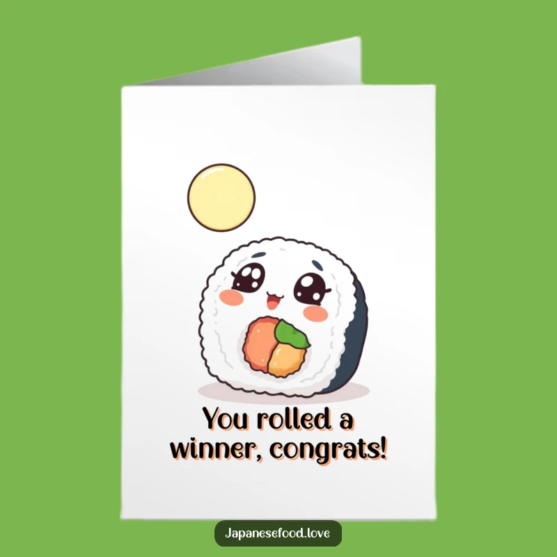 Free Printable Congrats Card: Wondering Sushi & Moon - Hilarious Downloadable Food Art