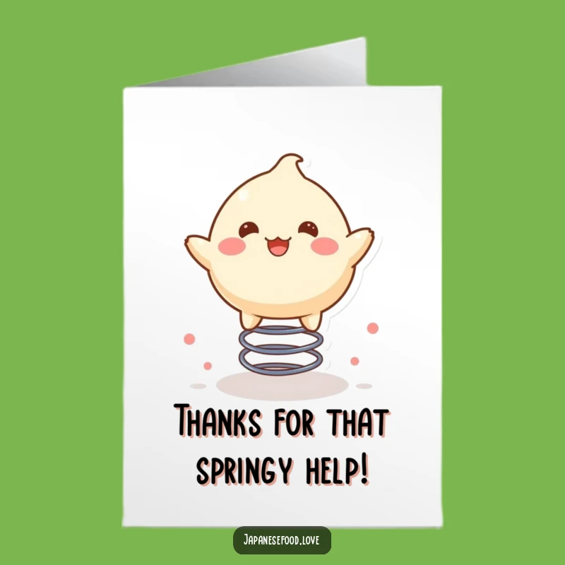 Free Printable Mochi Thank You Card: Bouncing Character Downloadable Gratitude, Cute Food