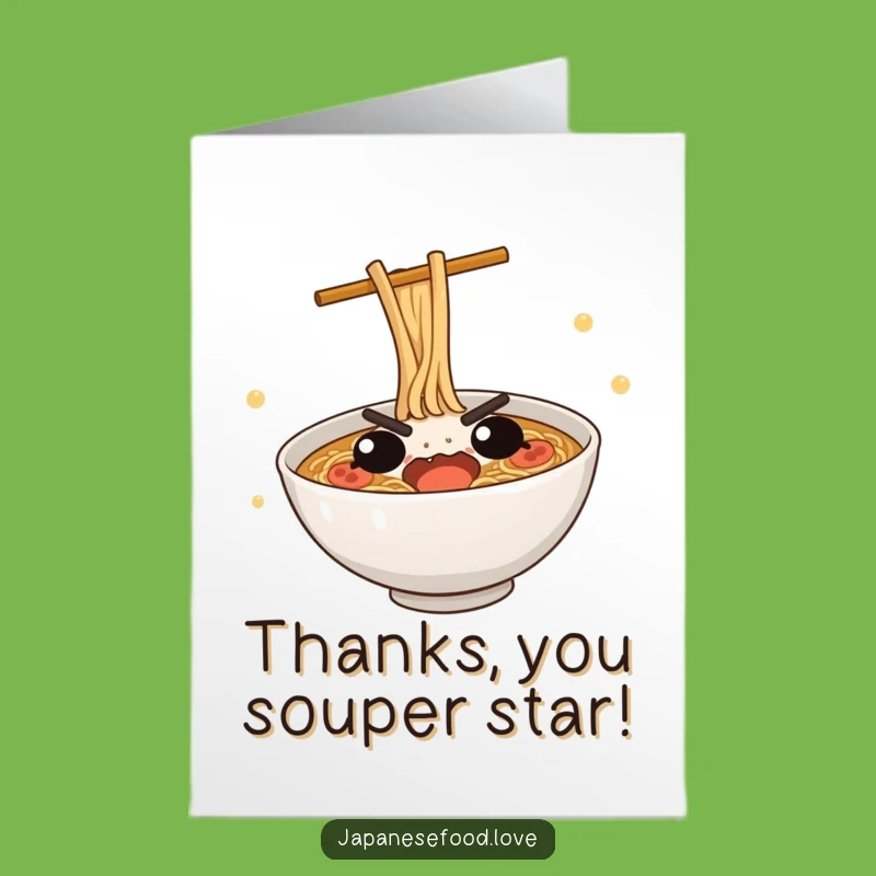 Free Printable Ramen Thank You Card: Funny Noodle Gratitude Downloadable