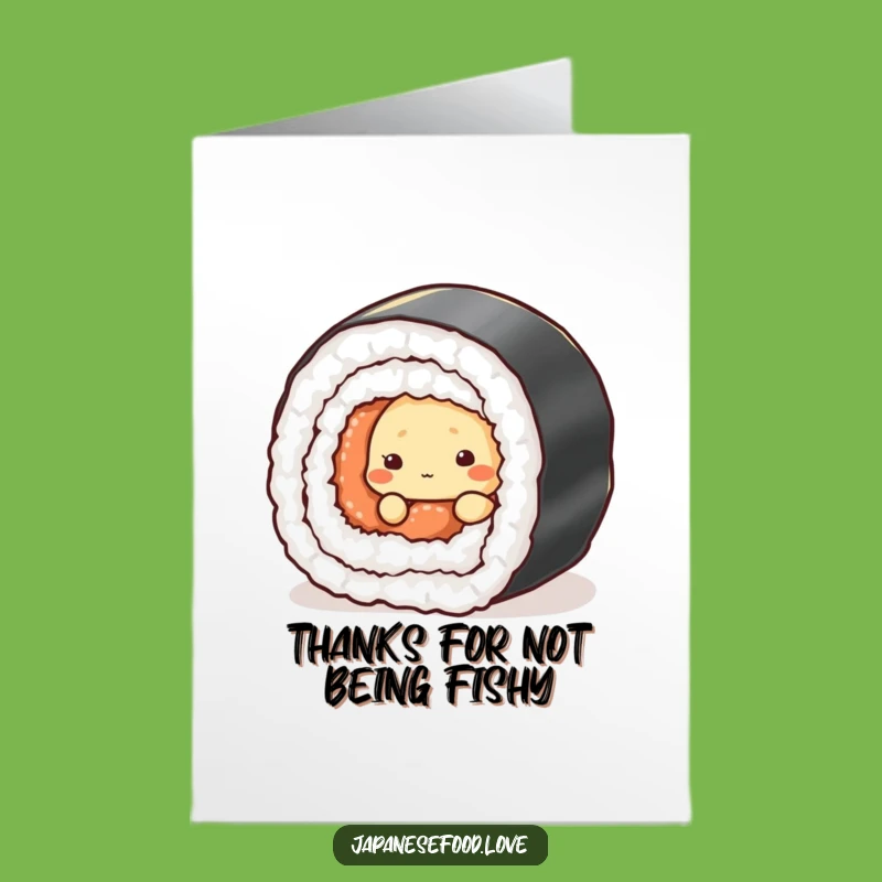 Free Printable Thank You Card: Shy Tempura Sushi - Express Gratitude Hilariously!