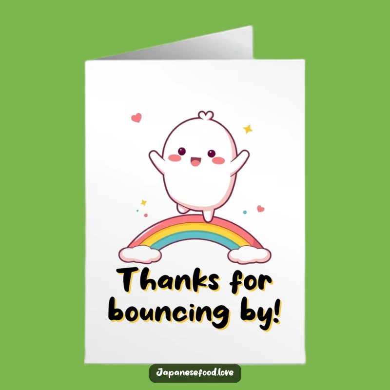 Free Printable Thank You Card: Funny Mochi Rainbow Appreciation Greeting Downloadable Gift