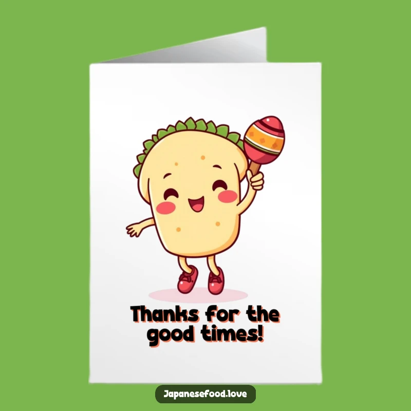 Free Printable Taco Thank You Card: Funny Dancing Maraca Downloadable Gift