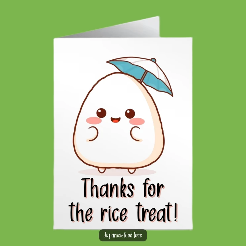 Free Printable Thank You Card: Surprised Onigiri Blushing Funny Downloadable Gift