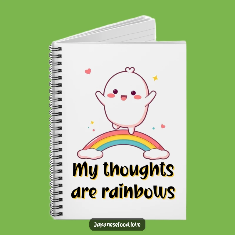 Funny Dancing Mochi Notebook - Energetic Rainbow Journal