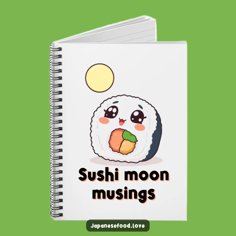 Funny Sushi Moon Notebook, Journal Cosmic Thoughts, Perfect Gift